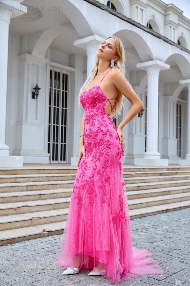 Ladies Spaghetti Strap Sequin V Neck Mermaid Long Bridesmaid Dress Prom Wedding Party Evening Dress 28086-numbersea