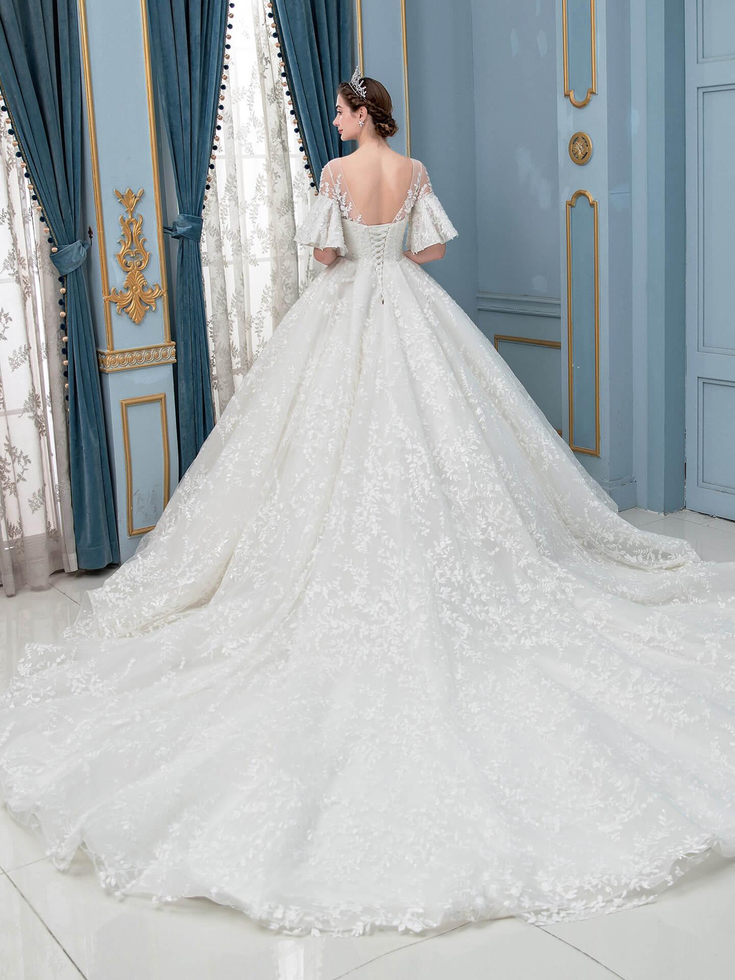 Vestidos de novia con cuentas y encaje estilo gala, largos, sin mangas, hasta el suelo