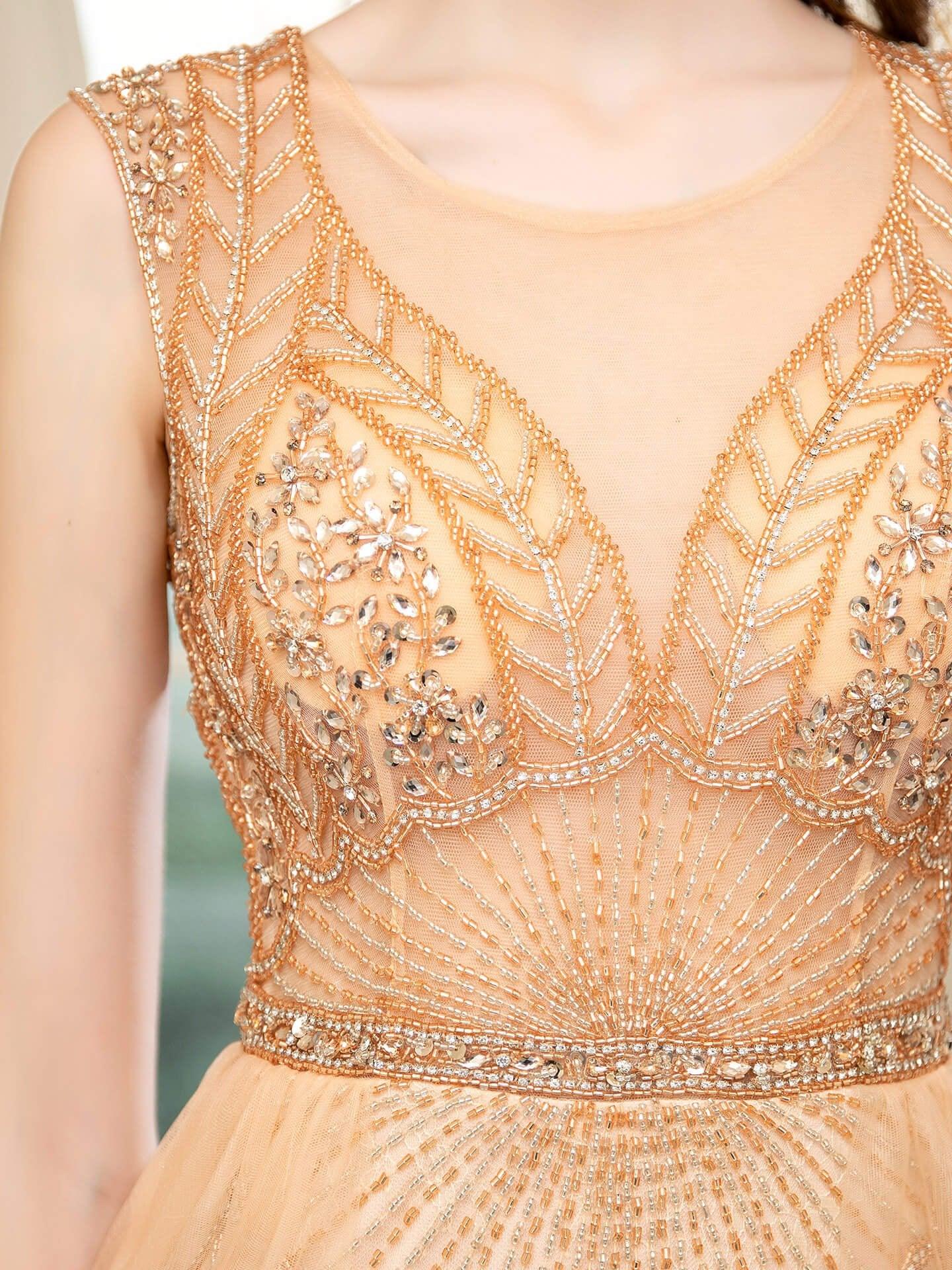 NumberSea - Numbersea Mermaid Beaded Luxurious Fashion Formal Evening Dresses Sleeveless Floor Length