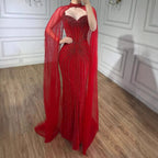 Vestido de Noche de Lujo con Capa y Cuentas de Caramelo de Dubái LA72811C