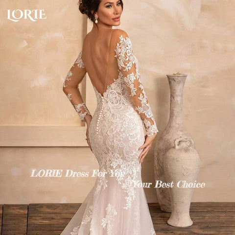 LORIE Spitze Brautkleider für Damen, schulterfrei, herzförmiger Ausschnitt, Brautkleid, Strand, Boho, Meerjungfrau, Braut, Brautkleid, Vestidos de Novia 