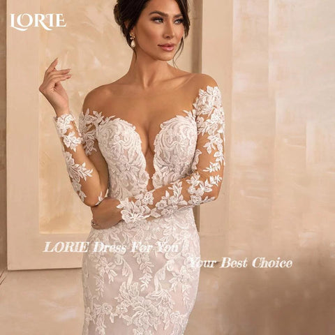 LORIE Spitze Brautkleider für Damen, schulterfrei, herzförmiger Ausschnitt, Brautkleid, Strand, Boho, Meerjungfrau, Braut, Brautkleid, Vestidos de Novia 