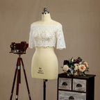 NumberSea - Numbersea Lace Wedding Wraps Coats / Evening Jackets / Wedding Party Bolero Shrug Sleeves Lace - up
