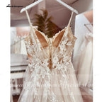 NumberSea NumberSea Spaghettiträger Spitze Brautkleid mit offenem Rücken Zivile Brautkleider Bohemian Brautkleider Vestidos de Nova 