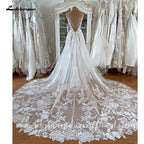 Vestido de novia de encaje con tirantes finos de NumberSea NumberSea, vestido de novia sexy 2025 con escote en V pronunciado de tul, vestido de novia bohemio Abiti Sposa 