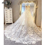 Vestido de novia de encaje con tirantes finos de NumberSea NumberSea, vestido de novia sexy 2025 con escote en V pronunciado de tul, vestido de novia bohemio Abiti Sposa 