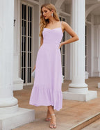 Numbersea Spaghetti Strap Chiffon Bridesmaid Dress Ankle Length Formal A Line Cocktail Party Homecoming Dress for Juniors SEA28028-numbersea