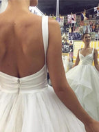 Vestido de novia NumberSea de tul con tirantes y escote en V, espalda descubierta, MW450