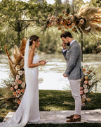 Vestidos de novia de sirena con tirantes finos y encaje NumberSea, vestidos de novia románticos de encaje, MW505