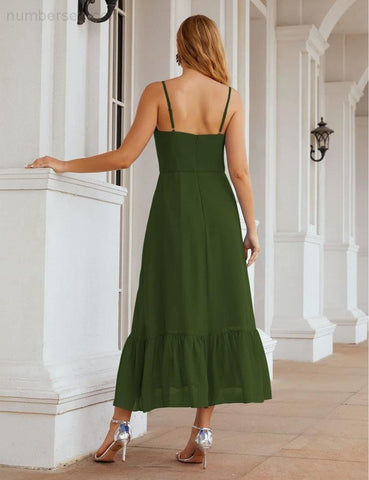 Numbersea Spaghetti Strap Chiffon Bridesmaid Dress Ankle Length Formal A Line Cocktail Party Homecoming Dress for Juniors SEA28028-numbersea
