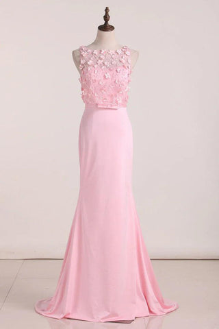 Kleid für die Brautmutter, Meerjungfrau-Schleppe, Spandex, mit Perlen