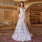 MoonlightShadow Luxuriöses Meerjungfrau-Hochzeitskleid in Übergröße, sexy, tiefer V-Ausschnitt, detaillierte Mariee-Robe de Soiree Mariage, Maßanfertigung 