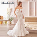 MoonlightShadow Luxuriöses Meerjungfrau-Hochzeitskleid in Übergröße, sexy, tiefer V-Ausschnitt, detaillierte Mariee-Robe de Soiree Mariage, Maßanfertigung 