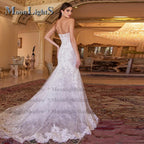MoonlightShadow Luxuriöses Meerjungfrau-Hochzeitskleid in Übergröße, sexy, tiefer V-Ausschnitt, detaillierte Mariee-Robe de Soiree Mariage, Maßanfertigung 