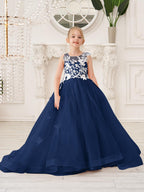 Elegante vestido de tul sin mangas estilo princesa de corte A para niña de las flores 