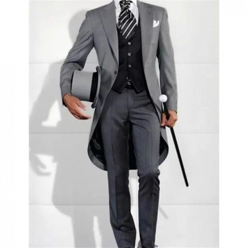 Men's slim-fit dress temperament British style blazer banquet stage conductor performance tuxedo