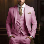 Suit three-piece wedding banquet groom suit gentleman temperament