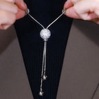 Versatile autumn and winter new trendy ball pendant sweater chain women's long tassel fashion high-end explosive necklace
