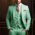 Suit three-piece wedding banquet groom suit gentleman temperament