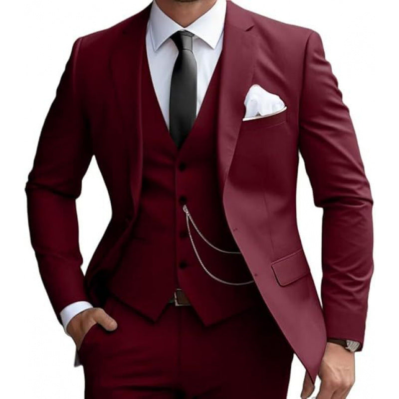 New Men's Suit Slim Wedding Best Man Ball Business Suit Men's Banquet Gala Dress