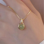 Opal lucky bag necklace women's light luxury niche pendant collarbone chain exquisite versatile new popular neck chain