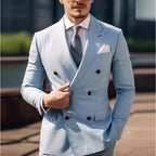 Suit Men's Premium Dress Double-breasted Two-piece Casual Suit Groom's Wedding