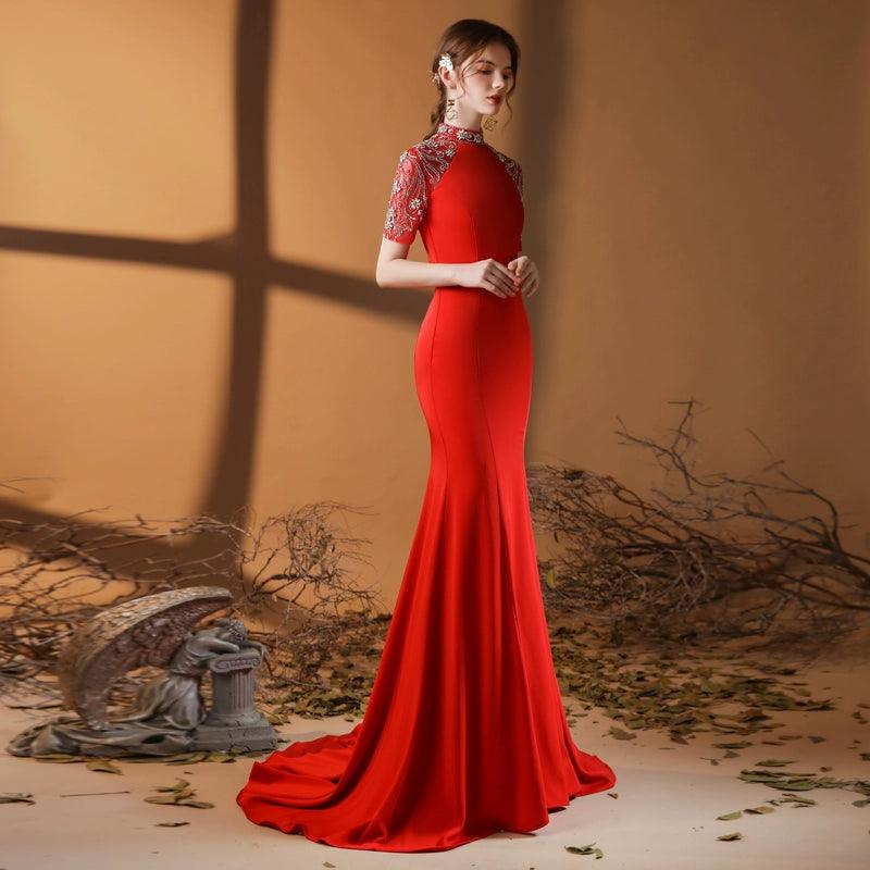 Women's Mermaid Evening Dress New Wedding Dresses for Wedding Party Long Formal Dresses - numbersea
