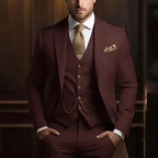 Suit three-piece wedding banquet groom suit gentleman temperament