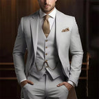 Suit three-piece wedding banquet groom suit gentleman temperament