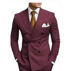Suit Men's Suit Two-piece Slim-fit Business Groom Wedding Best Man Casual Suit Dress Men