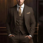 Suit three-piece wedding banquet groom suit gentleman temperament