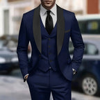 Three-piece men's suit suit high-end sense slim groom best man dress simple performance suit