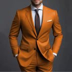 Textured suit two-piece high-end business casual suit men's fashion wedding best man suit