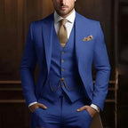 Suit three-piece wedding banquet groom suit gentleman temperament