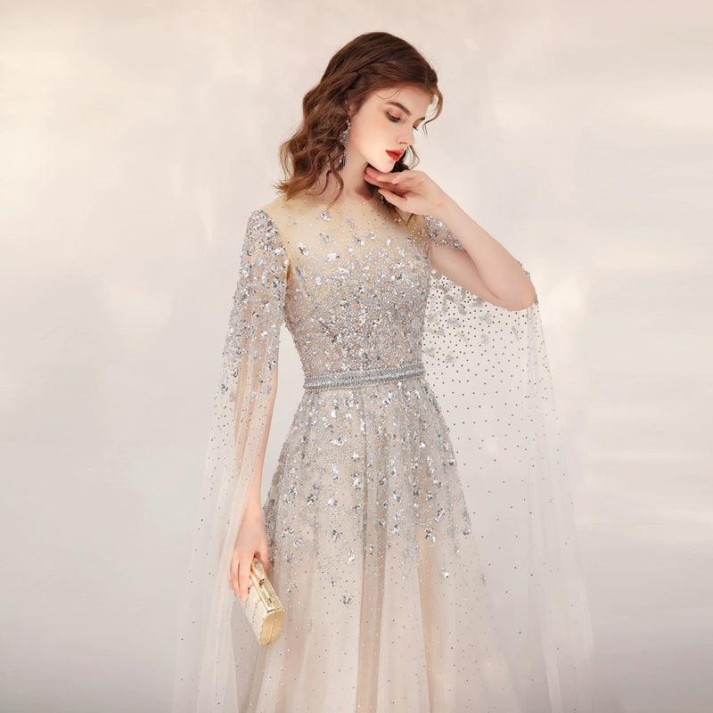 Women's Sexy Evening Dress Long Formal Dresses Beaded Prom Dresses for Women - numbersea