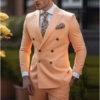 Suit Men's Premium Dress Double-breasted Two-piece Casual Suit Groom's Wedding