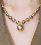Unique design sense French elegant atmosphere queen zircon pearl necklace autumn new versatile collarbone chain