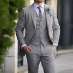 Business Men's Suit Suit High Sense Three-piece Groom's Wedding Banquet Large Size Color Suit