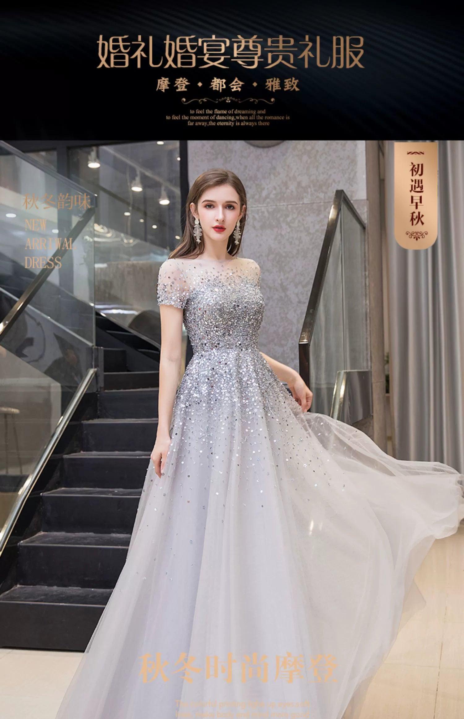Women's A-Line Evening Dress Sexy Prom Dresses Sleeveless Beaded Formal Dresses for Women - numbersea