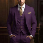 Suit three-piece wedding banquet groom suit gentleman temperament