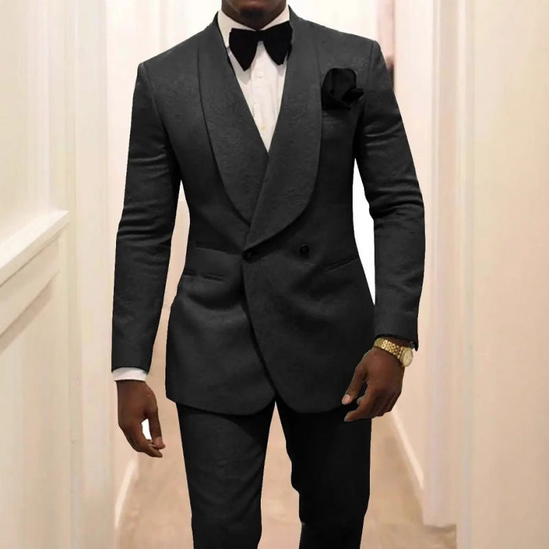 Men's Slim Suit Wedding Groom Host Casual Suit Banquet Dress