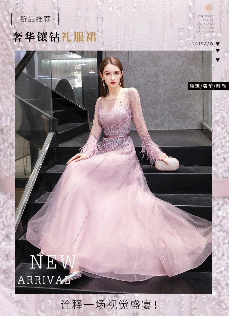 Women's A-Line Evening Dress Beaded Prom Dresses Long Formal Dresses for Women - numbersea