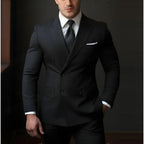 Suit Men's Premium Dress Double-breasted Two-piece Casual Suit Groom's Wedding