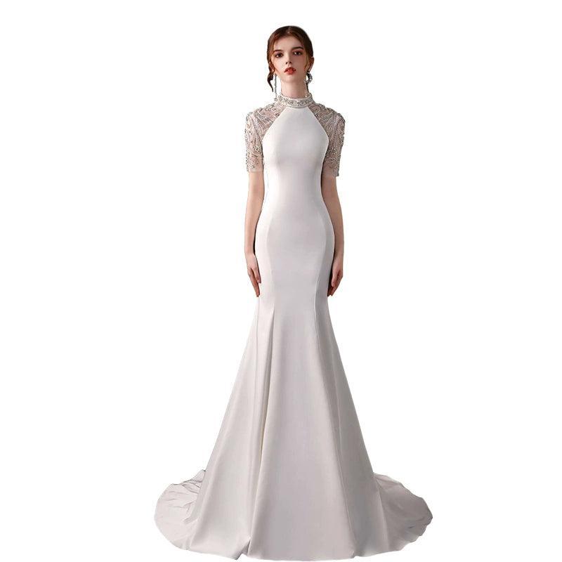 Women's Mermaid Evening Dress Long Sexy Prom Dresses Beaded Formal Dresses - numbersea