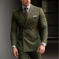 Suit Men's Premium Dress Double-breasted Two-piece Casual Suit Groom's Wedding