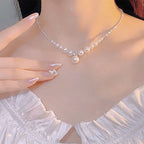 New best-selling necklace, silver pearl pendant, necklace, elegant fashion, and sophisticated collarbone chain