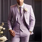Handsome men's suit three-piece solid color high-end temperament banquet business slim fashion suit
