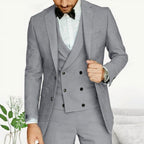 Men's suit suit high-end business casual groom best man slim three-piece banquet suit
