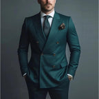 Suit Men's Premium Dress Double-breasted Two-piece Casual Suit Groom's Wedding