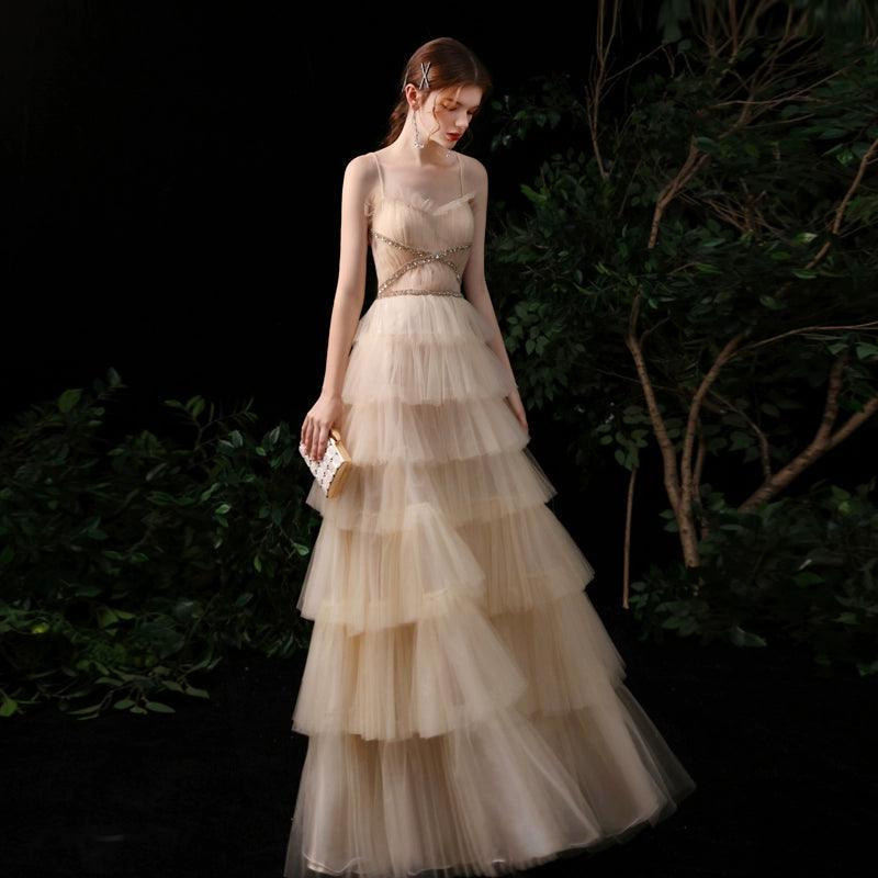 Women's Sexy Evening Dress Beaded Formal Dresses Long Prom Dresses for Women - numbersea